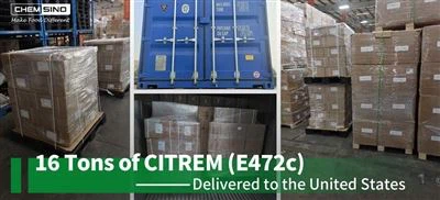 16 τόνοι CITREM (E472c) που παραδόθηκαν στις Ηνωμένες Πολιτείες